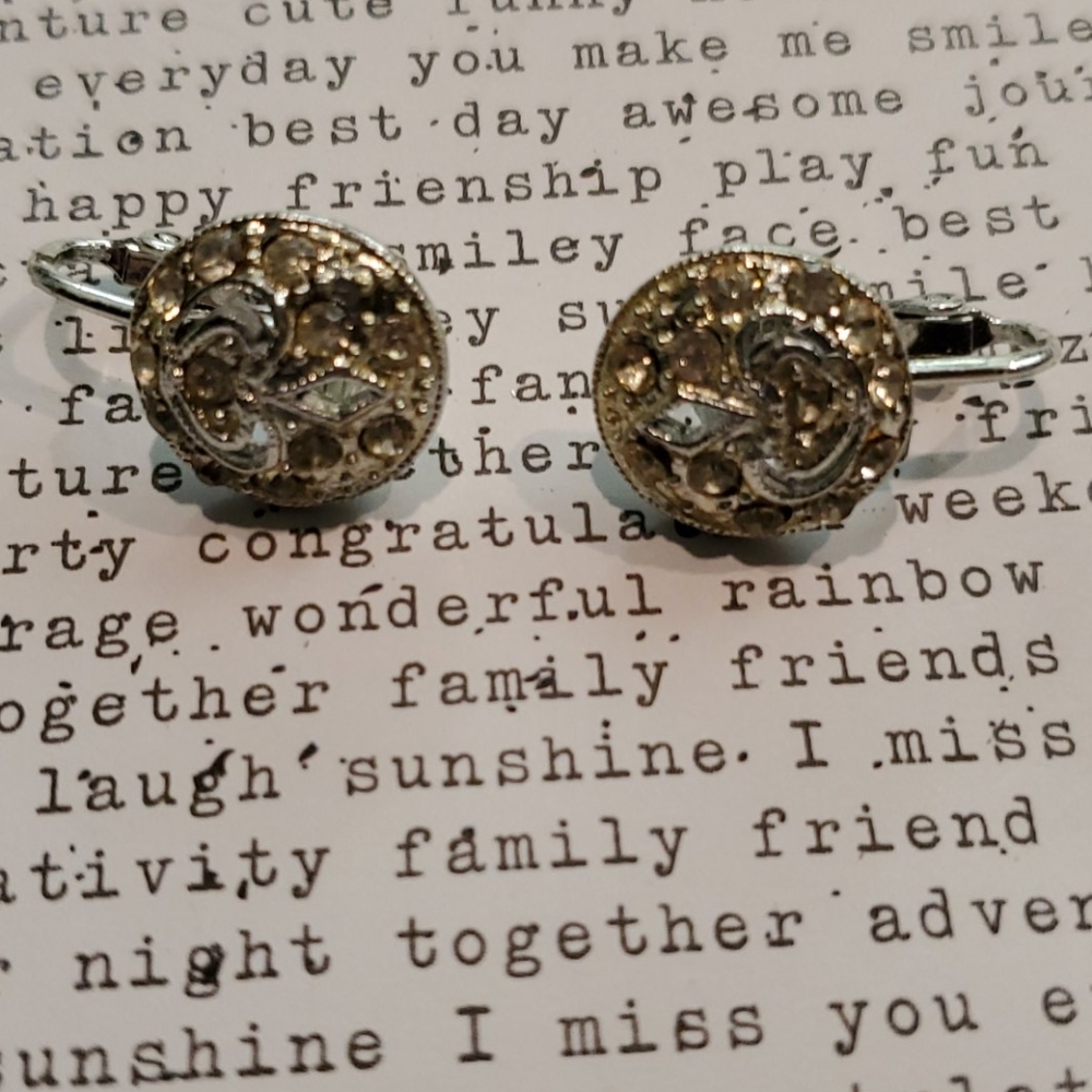Vintage Crystal Clip On Earrings